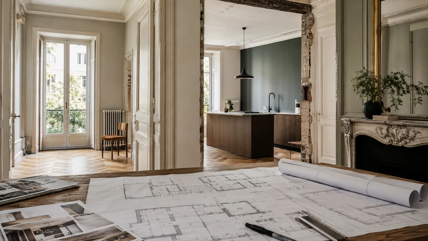 Planos de una vivienda antigua preparados para estudiar una reforma